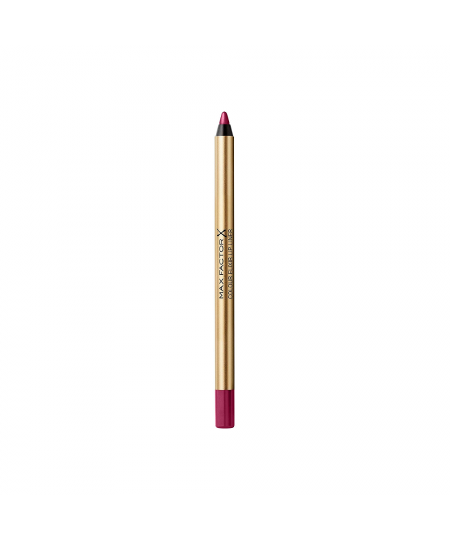 Max Factor's Colour Elixir Lip Liner is a soft lip pencil which lines and defines with conditioning colour. Expertly shade matched to compliment Colour Elixir lipstick. Suitable for all occasions. Designed for easy storage. Easy to use.