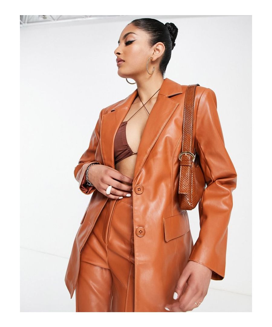 Blazers by ASOS DESIGN Serving business chic Notch lapels Padded shoulders Two-button fastening Side pockets Regular fit  Sold By: Asos