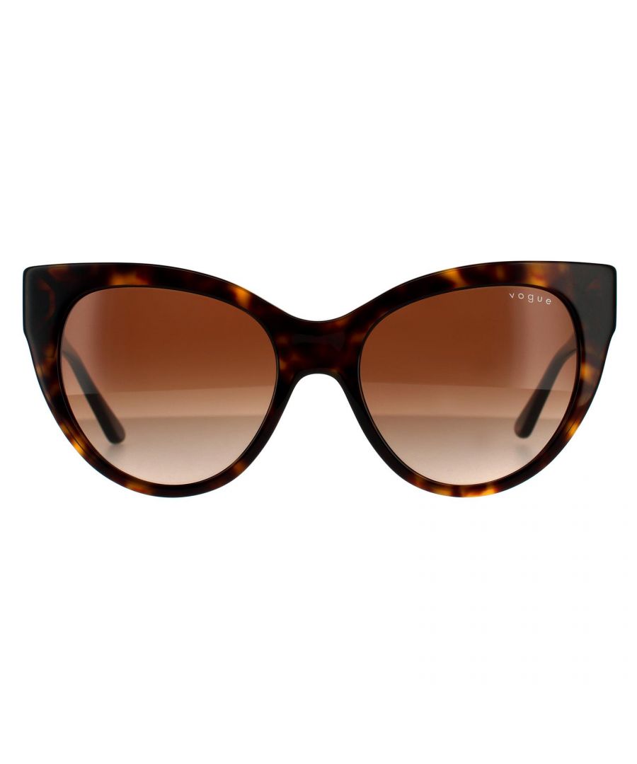 Vogue Cat Eye Womens Black Grey Gradient Sunglasses - One Size
