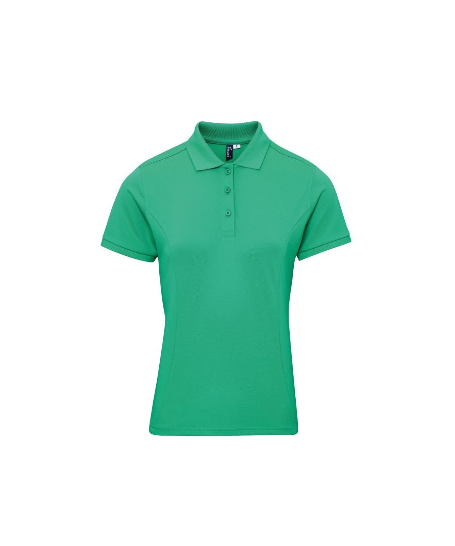 Premier Unisex Womens/Ladies Coolchecker Plus Piqu Polo With CoolPlus (Kelly) - Green - Size X-Large