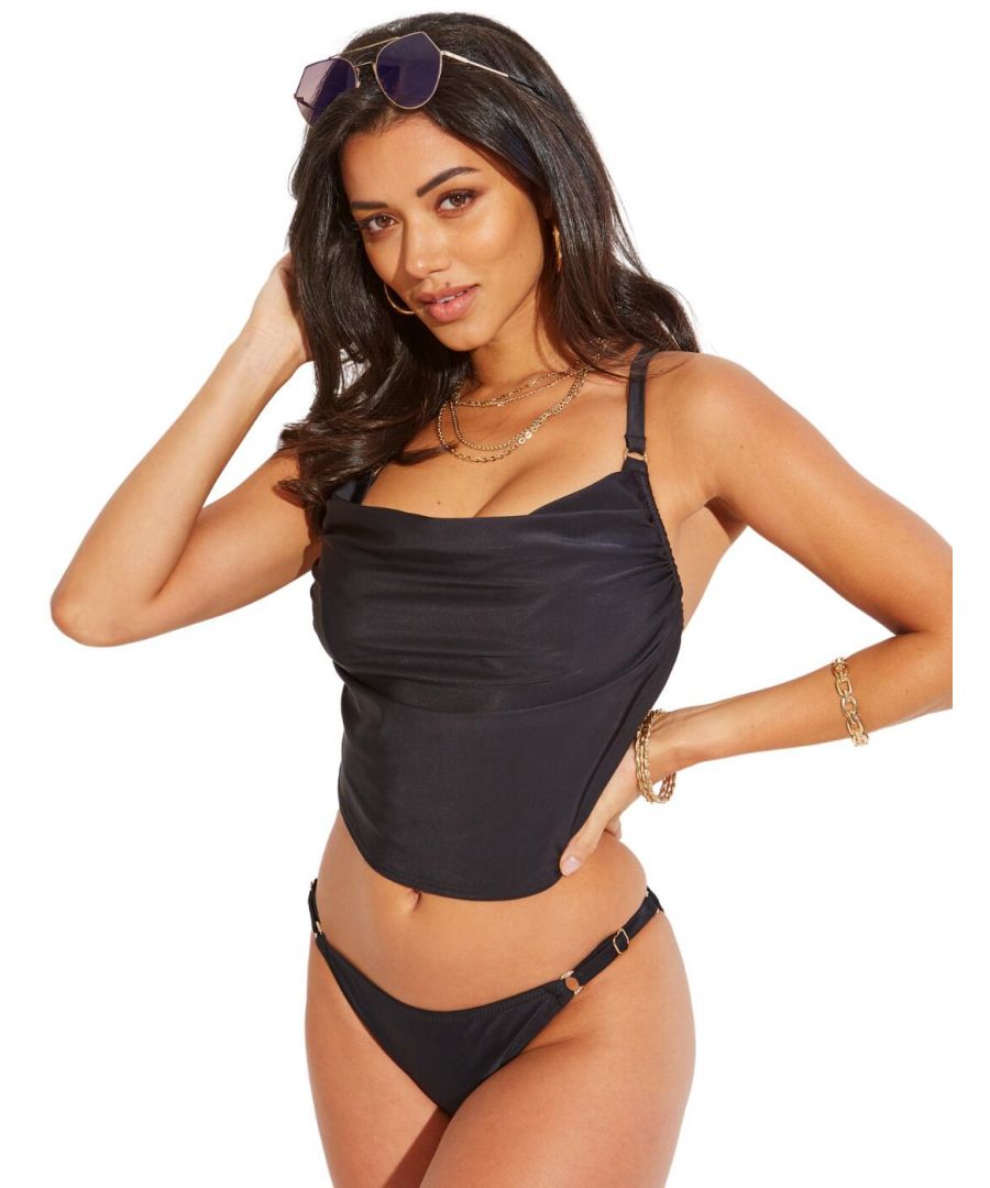 Pour Moi Womens Mykonos Bikini Top - Black Polyamide - Size 32C