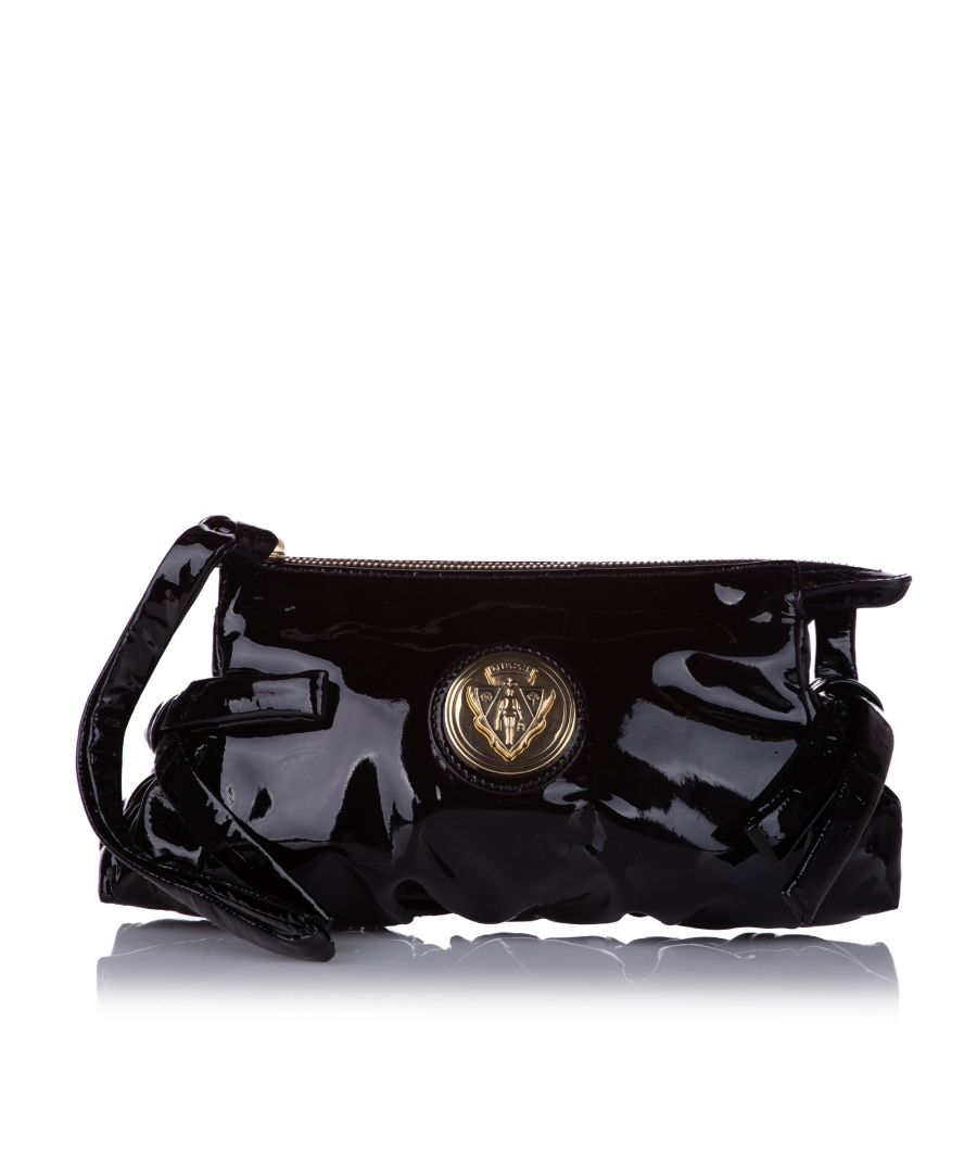 Image for Vintage Gucci Hysteria Patent Leather Clutch Bag Black