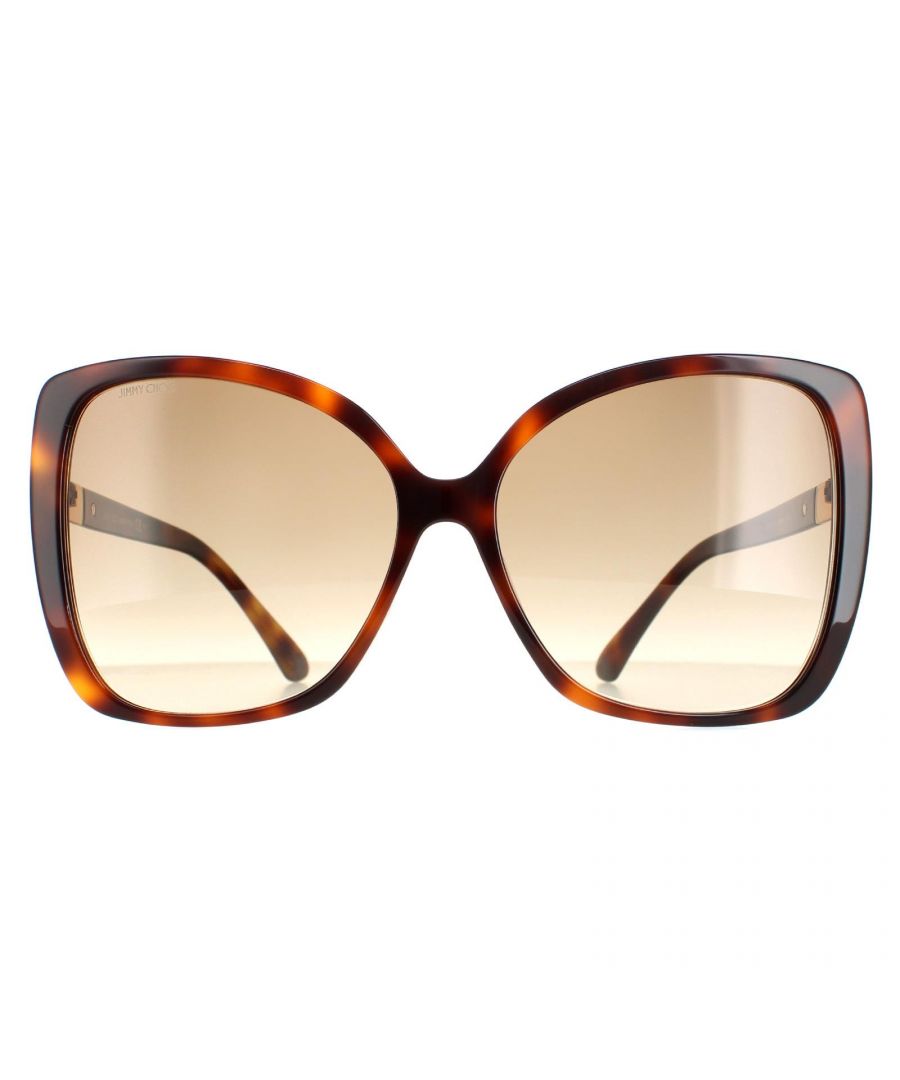 Jimmy Choo Butterfly Womens Havana Brown Gradient BECKY/F/S  BECKY/F/S are a oversized butterfly style crafted from lightweight acetate. Slender temples are embellished with the Jimmy Choo logo for authenticity.