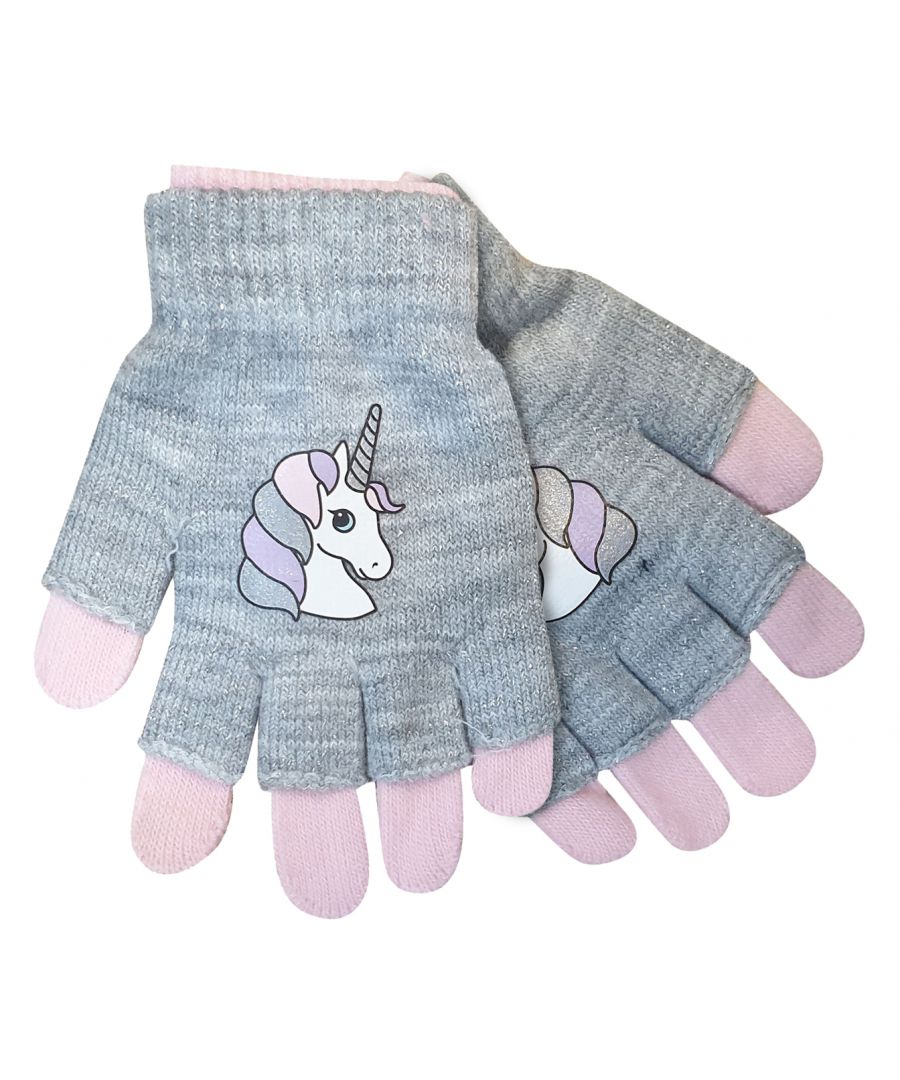 Image for Girls / Kids Cute Fashion Unicorn Magic Gloves in Pink & Green