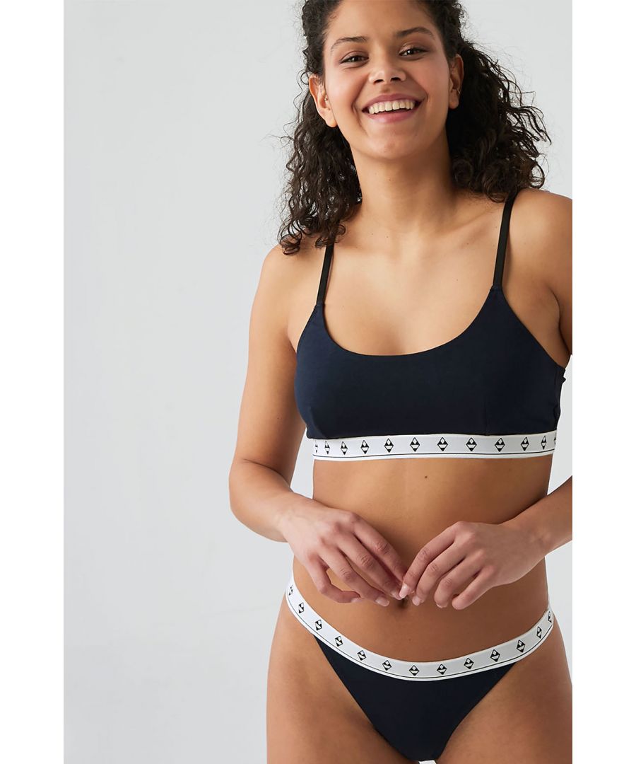 Herita Katoenen Gewatteerde Bustier BH Panty Set - Navy