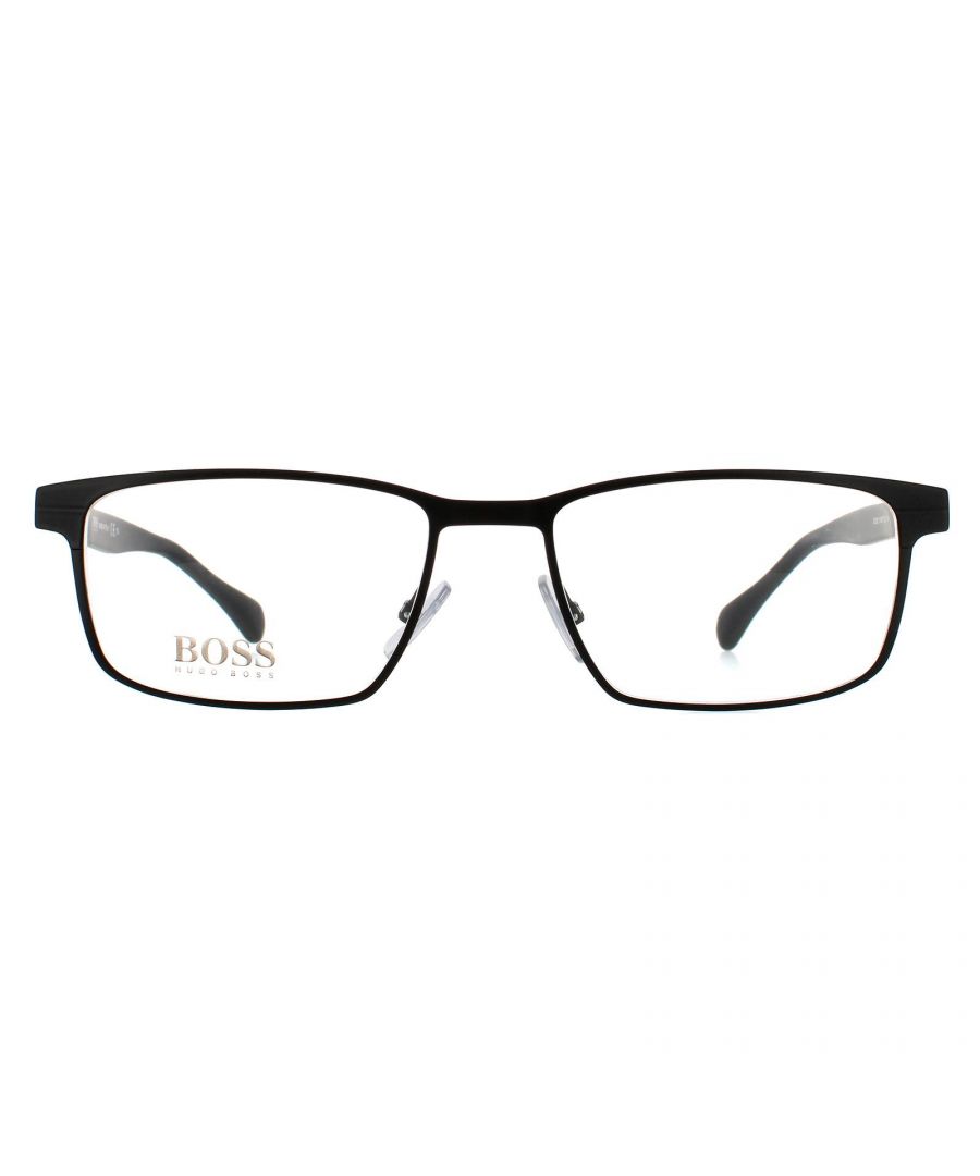 Hugo Boss Rectangular Mens Black 9003190040 Hugo Boss are a lightweight rectangular style with Hugo Boss branding on the temples and adjustable nose pads for comfort.