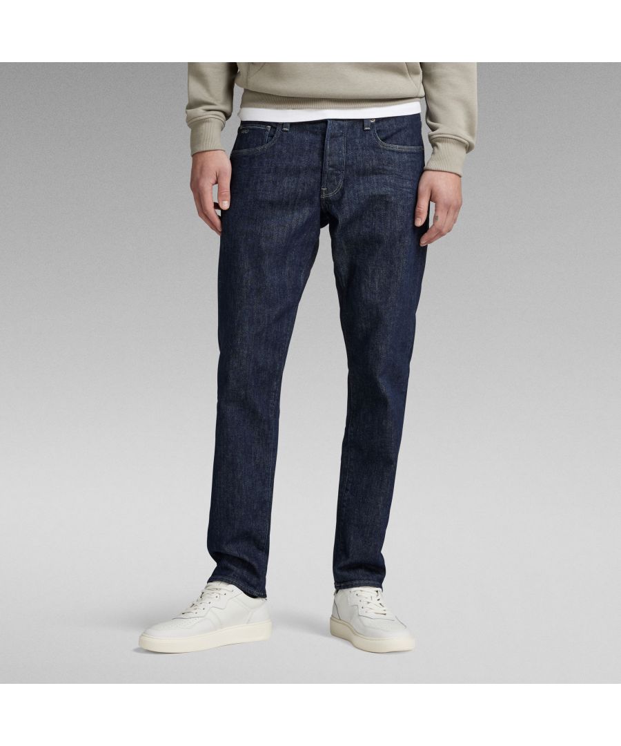 G Star Raw Mens G-Star RAW 3301 Regular Tapered Jeans - Navy Cotton - Size 29W/32L