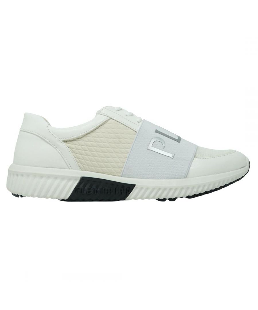 Philipp Plein sportband logo witte sneakers. Philipp Plein sportband logo witte sneakers. Laag uitgesneden sneaker. Rubberen zool, bovenwerk van leer en textiel. Elastische band met merknaam over de schoen. SIP701 01