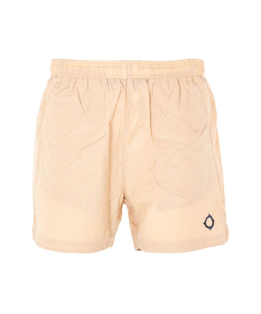 Crafted from an ultra-fine lightweight nylon these swim shorts from MA.Strum will have you boasting style by the pool. Featuring an elasticated waist with internal drawstring, twin side seam pockets and a rear zip pocket. Finished with MA.Strums iconic logo embroidered at the left leg. Regular Fit. Lightweight Nylon Composition. Internal Drawstring Waist. Twin Side Seam Pockets. Rear Zip Pocket. MA.Strum Branding. Style & Fit: Regular Fit. Fits True to Size. Composition & Care: 100% Polyamide. Machine Wash