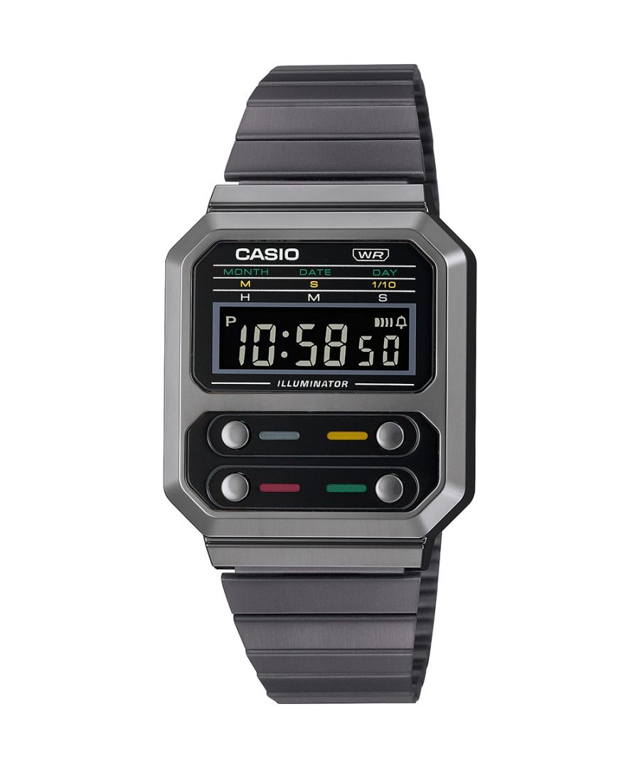 casio collection vintage mens black watch a100wegg-1aef stainless steel (archived) - one size
