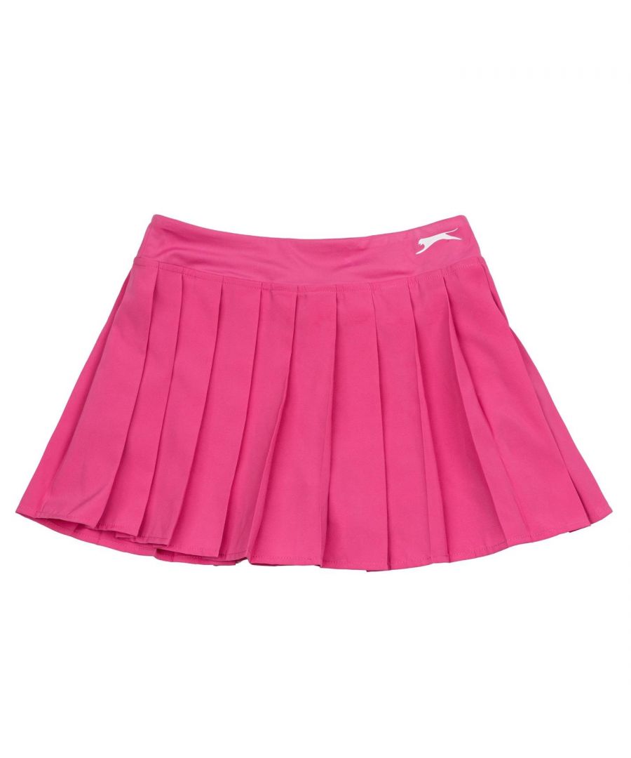 Slazenger Pleated Skort Junior Girls - This Slazenger Pleated Skort is perfect for the court. Crafted in a tennis-hero ready style, this skort is cut with an elasticated waistband for a secure fit and features a pleated design below the waist for a classic look. Whilst this can be worn with your casual outfits or in a tennis performance setting, this is completed with the Slazenger branding for an athletic finish.