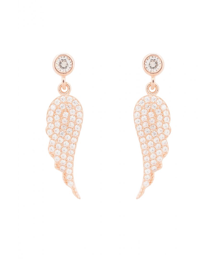 Image for Angel Wing Small Drop Earrings Rosegold