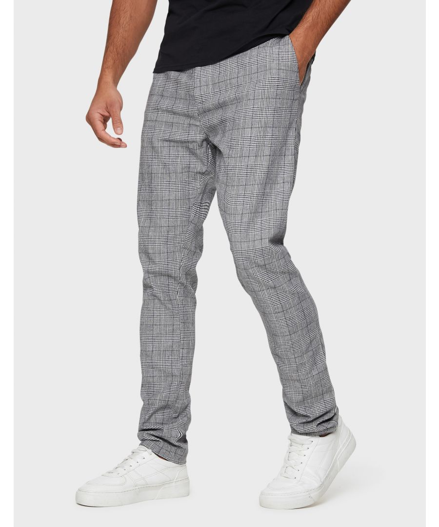 Image for 'Jay' Checked Drawstring Cotton Trousers