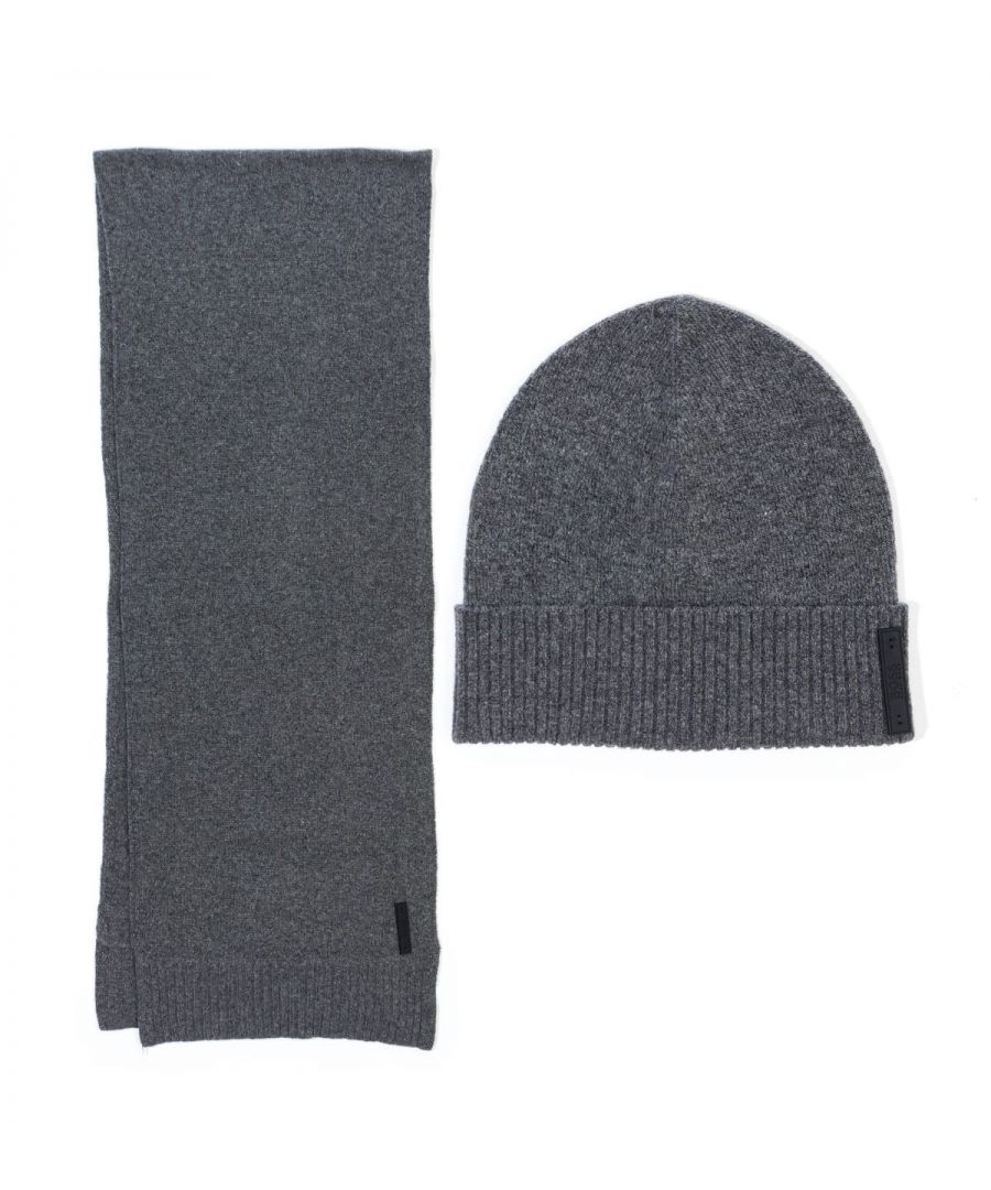 BOSS presents the perfect gift, complete in a branded gift box the Kelins Beanie & Scarf Gift Box Set is ideal for any contemporary man. Both pieces are knitted from a super soft wool rich blend. Finished with rubberised BOSS logo patches and ribbed trims. Beanie & Scarf Gift Box Set, Knitted Wool Blend, Branded Gift Box Packaging, 73% Wool, 26% Polyamide & 1% Elastane, BOSS Branding.