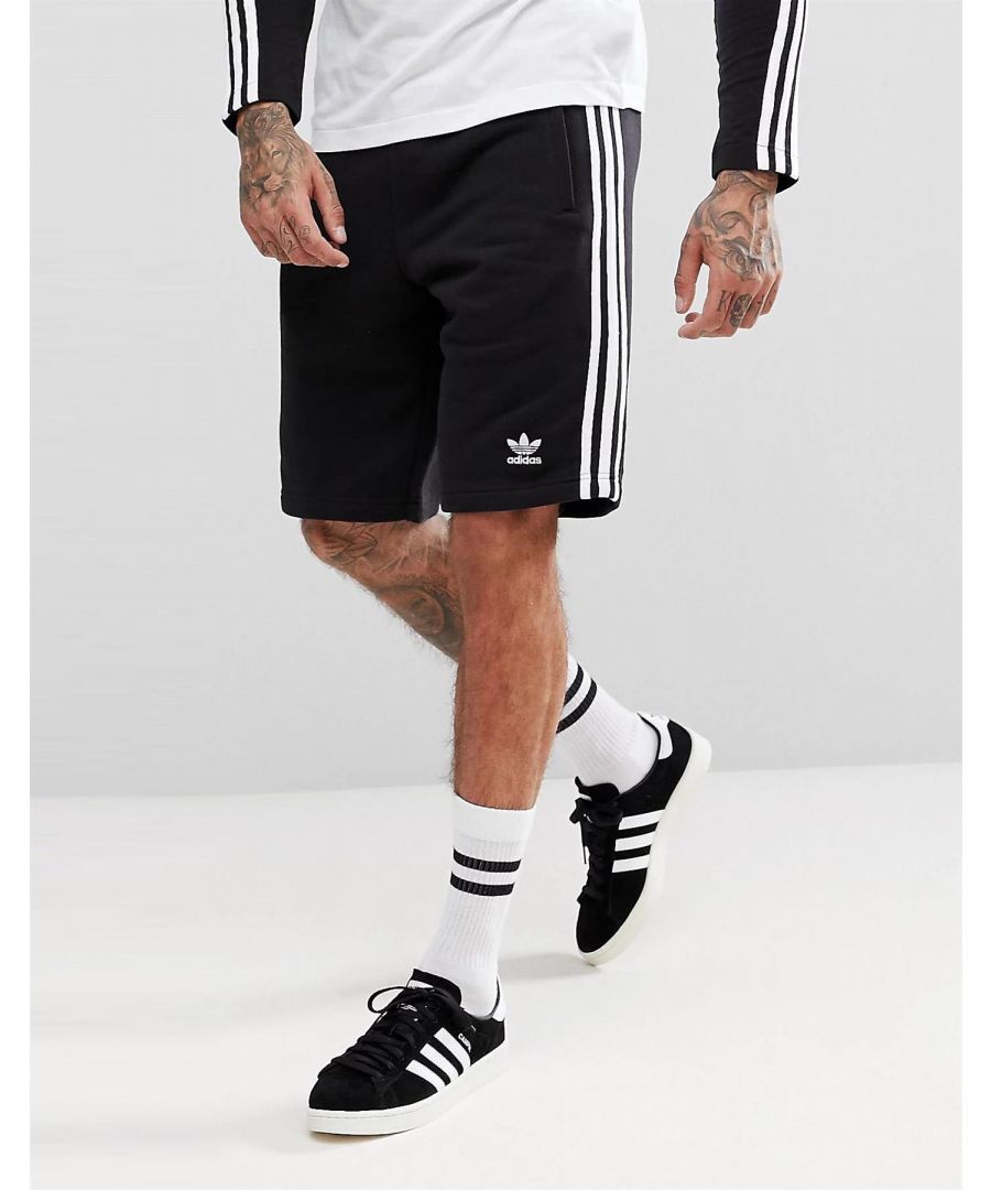 Image for Adidas Originals 3 Stripes Mens Fleece Sweat Shorts Black