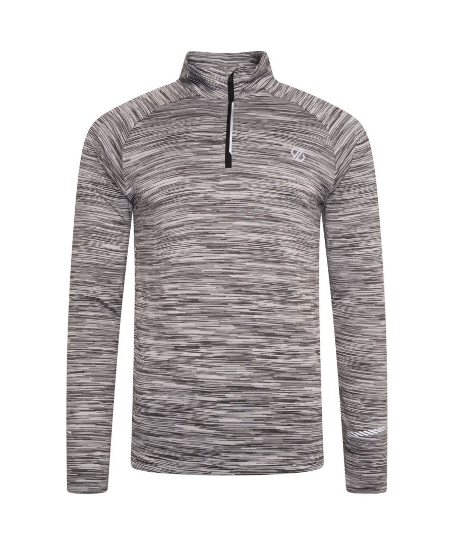 95% Polyester, 5% Elastane. Fabric: Jersey. Design: Logo, Space Dye. Fastening: Half Zip, Pull Over. Neckline: High-Neck. Sleeve-Type: Long-Sleeved. Fabric Technology: Biomotion Reflective Technology, Breathable, Lightweight. Reflective.