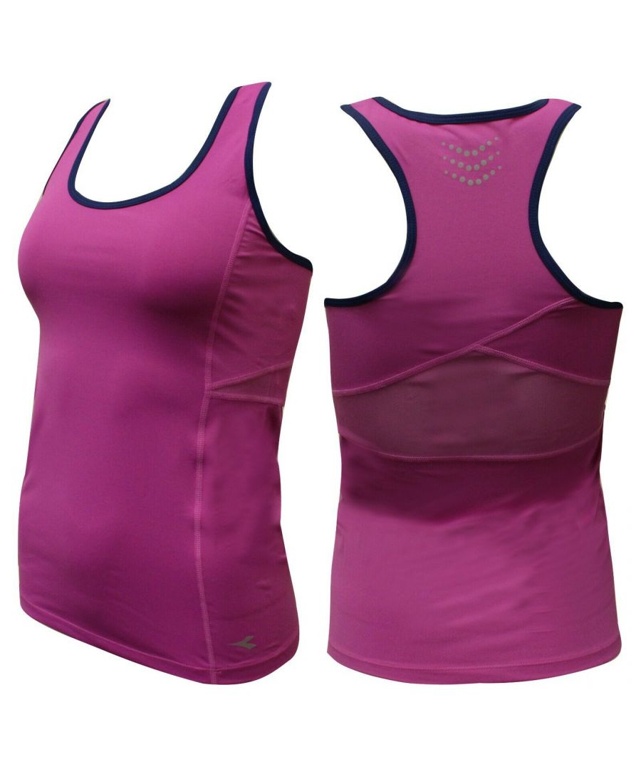 Diadora Womens Tank Top Gym Training Running Vest Purple 102 171016 55274 A9E