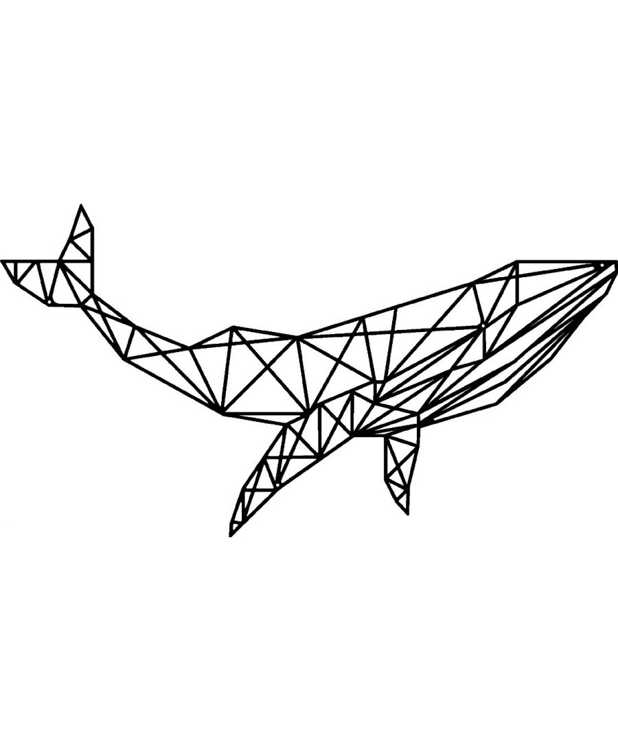 Image for HOMEMANIA Geometric Whale Wall Decoration, in Black