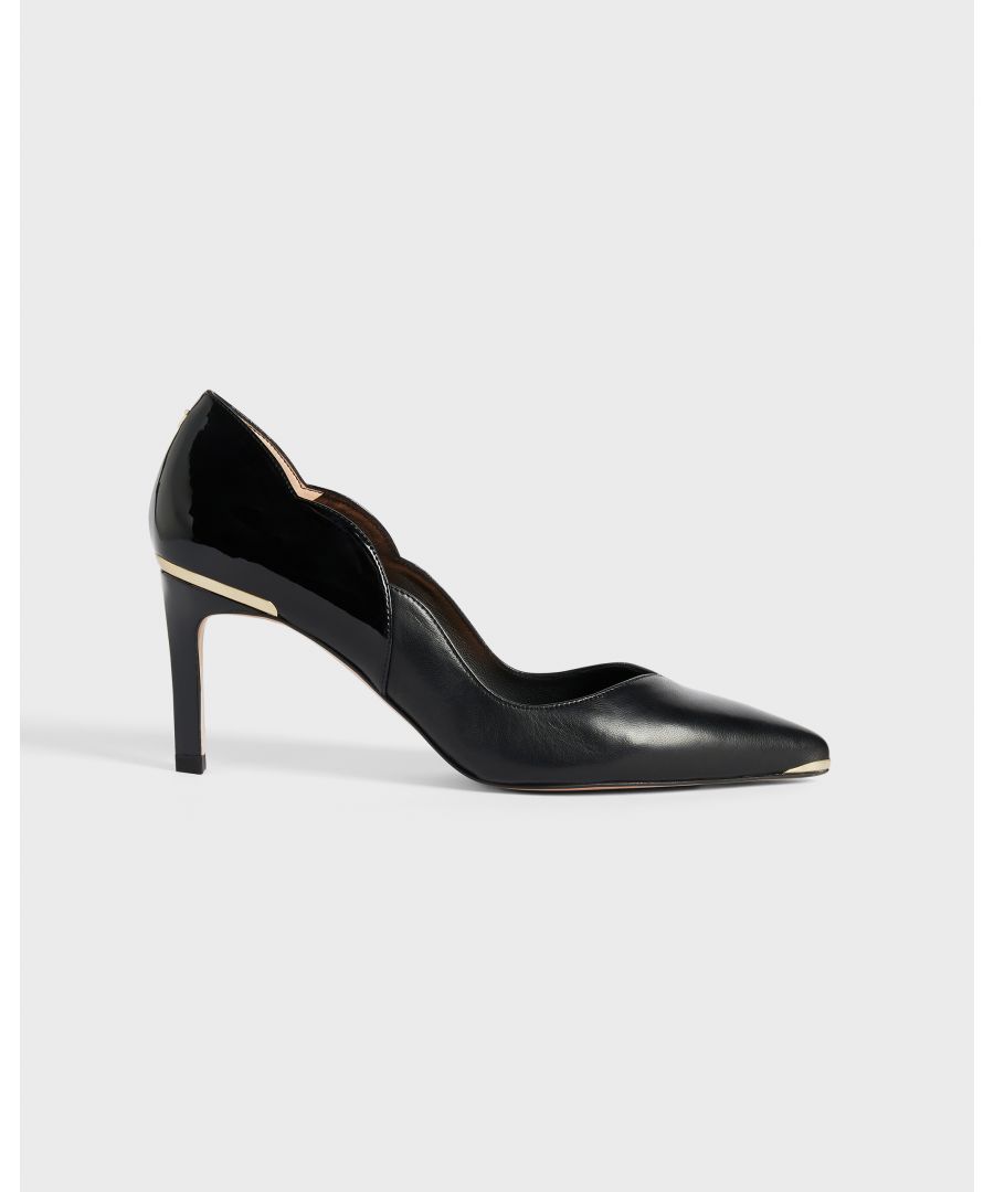 Image for Ted Baker Maysiep Scalloped Back Mid Heel Court, Black