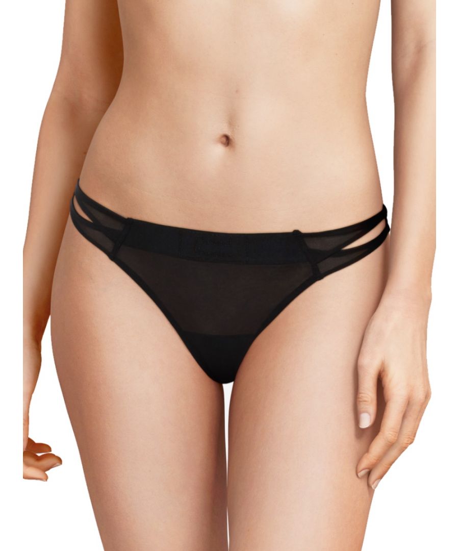 Chantal Thomass Sharp Mesh Thong. With branded elastic and side opening details.  The product is recommended as hand-wash only.