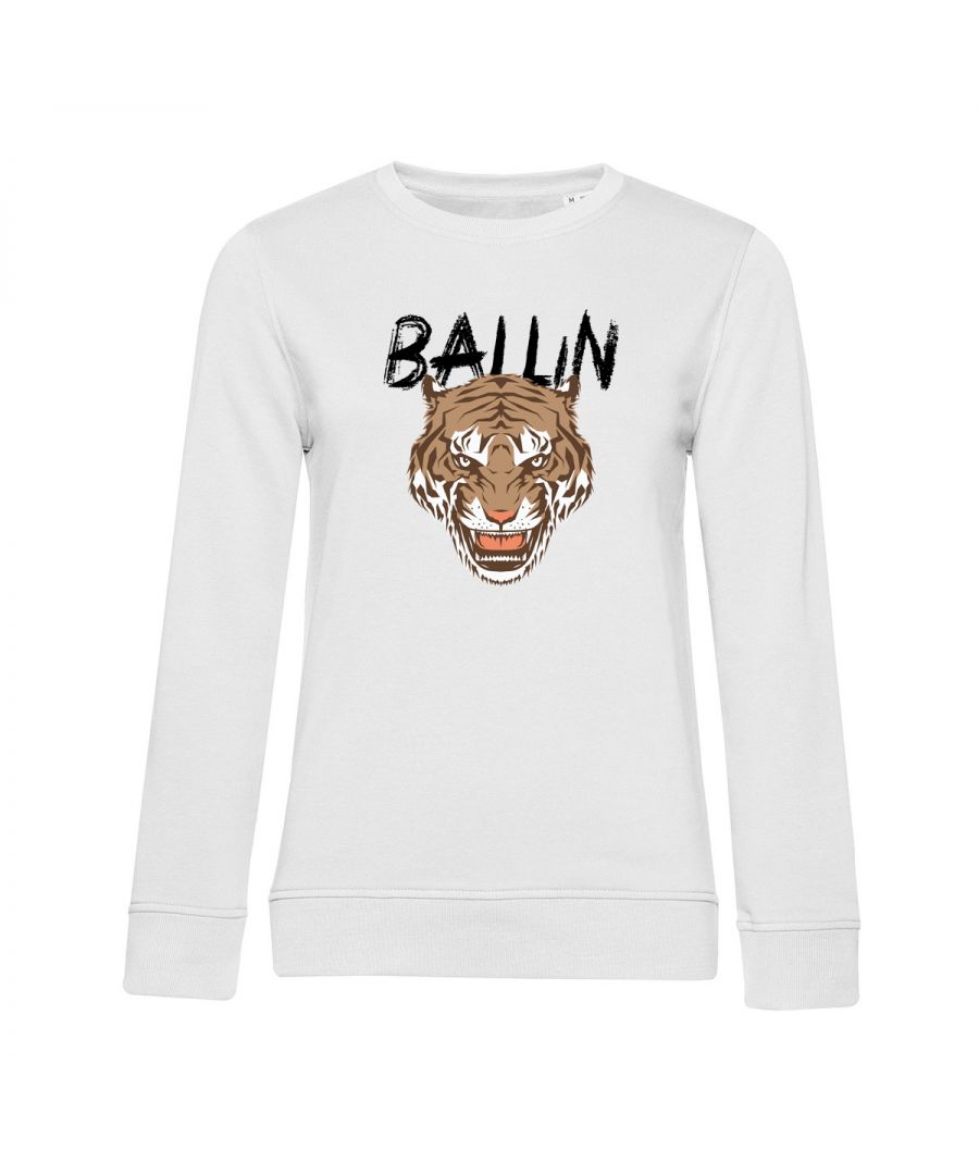 Dames sweater met tijger print van het merk Ballin Est. 2013. De sweaters van Ballin Est. 2013 zijn gemaakt van 80% biologisch katoen en 20% gerecycled polyester katoen, en hebben een normale pasvorm. Het zachte katoen zorgt voor een heerlijk draagcomfort.  Modelnaam: Tiger SweaterCategorie: dames sweaterMaterialen: biologisch katoen, gerecycled polyesterKleur: wit