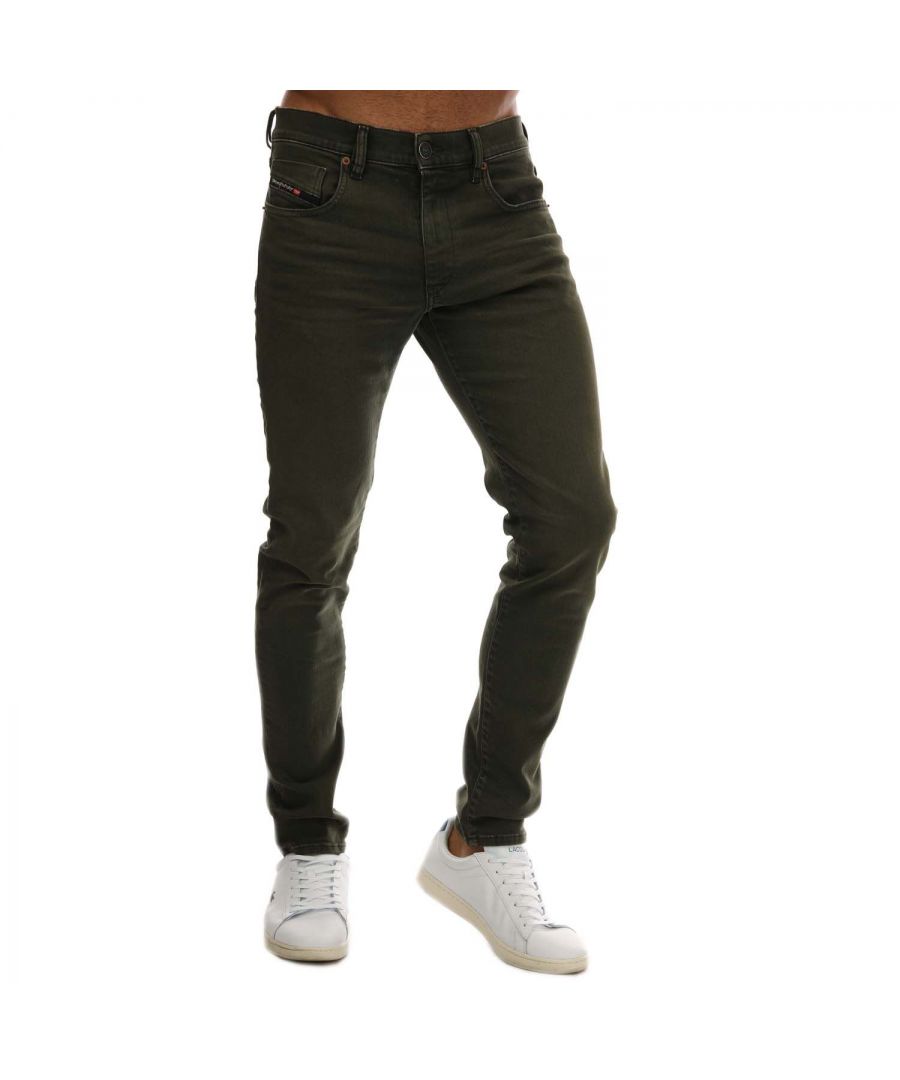 Diesel D-Strikt jeans met slanke pasvorm voor heren, kaki