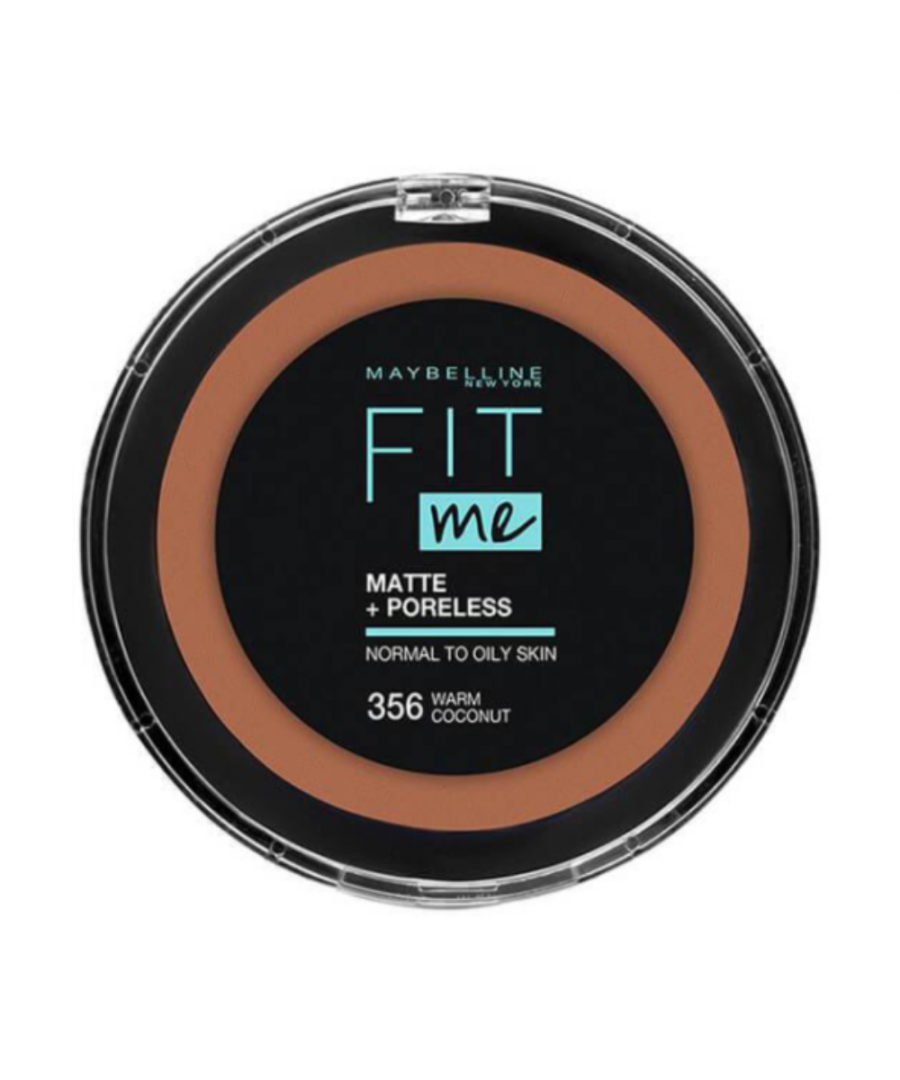 Maybelline Fit Me Matte + Poreless Powder Compact For Normal To Oily Skin. Mattifies and Leaves a preless looking finish with long lasting shine control. 12g Compact Powder With Applicator Sponge.