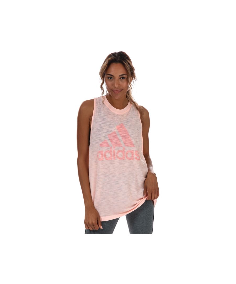 adidas Womenss Winners Tank Top in Coral - Size 2 UK