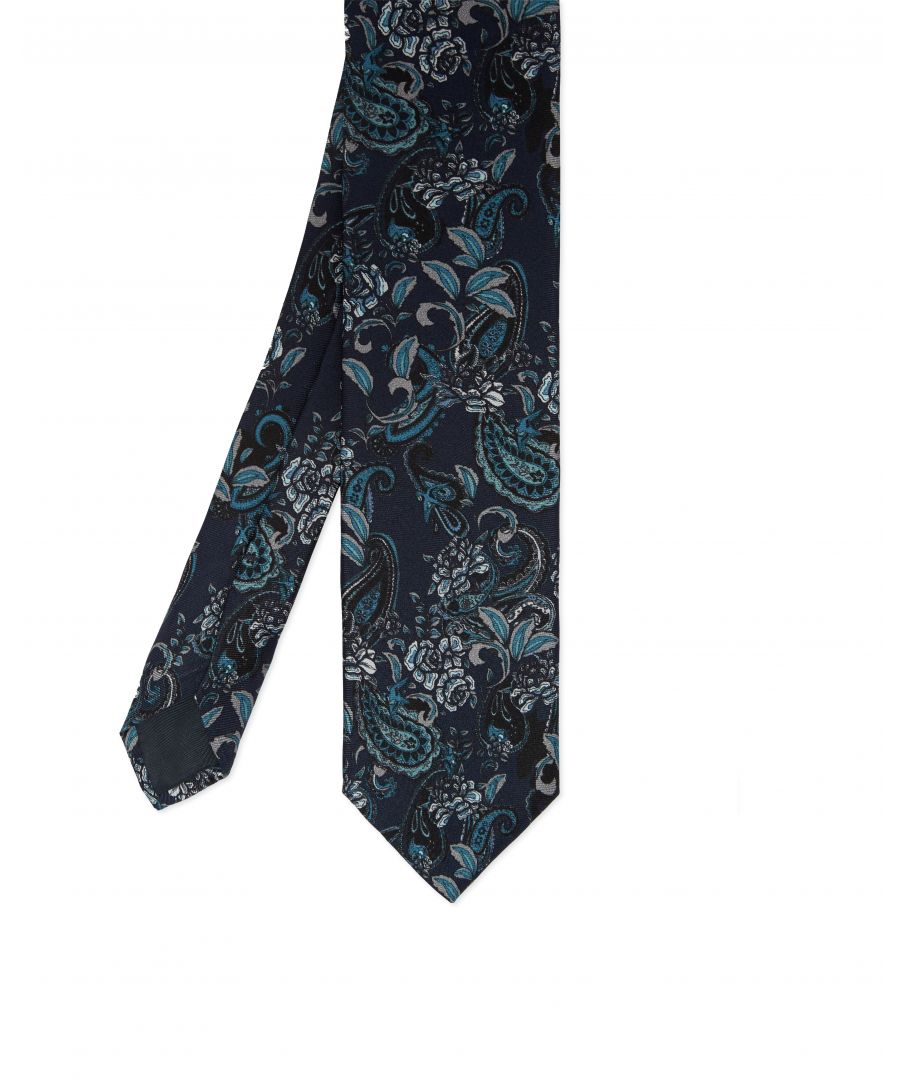 Image for Ted Baker Carrage Paisley Printed Tie, Navy