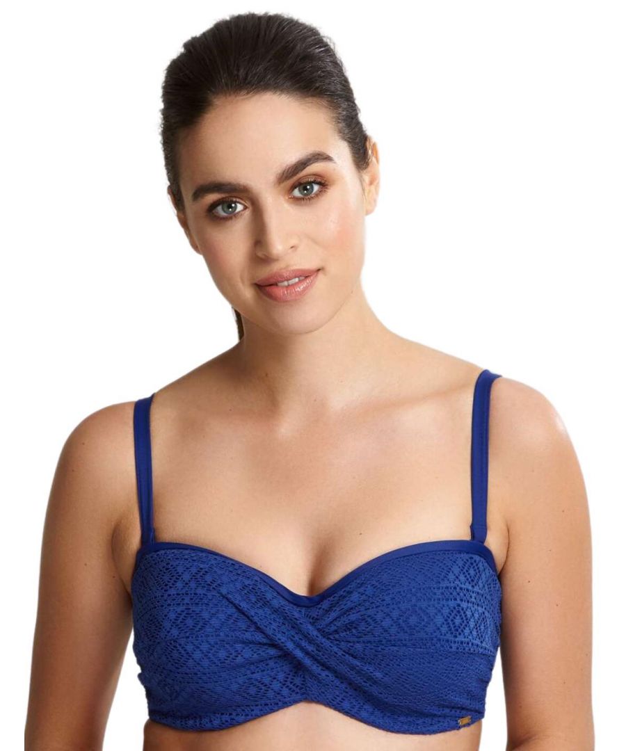 Panache Lingerie Womens SW1253 Anya Crochet Strapless Bikini Top - Blue Elastane - Size 36G