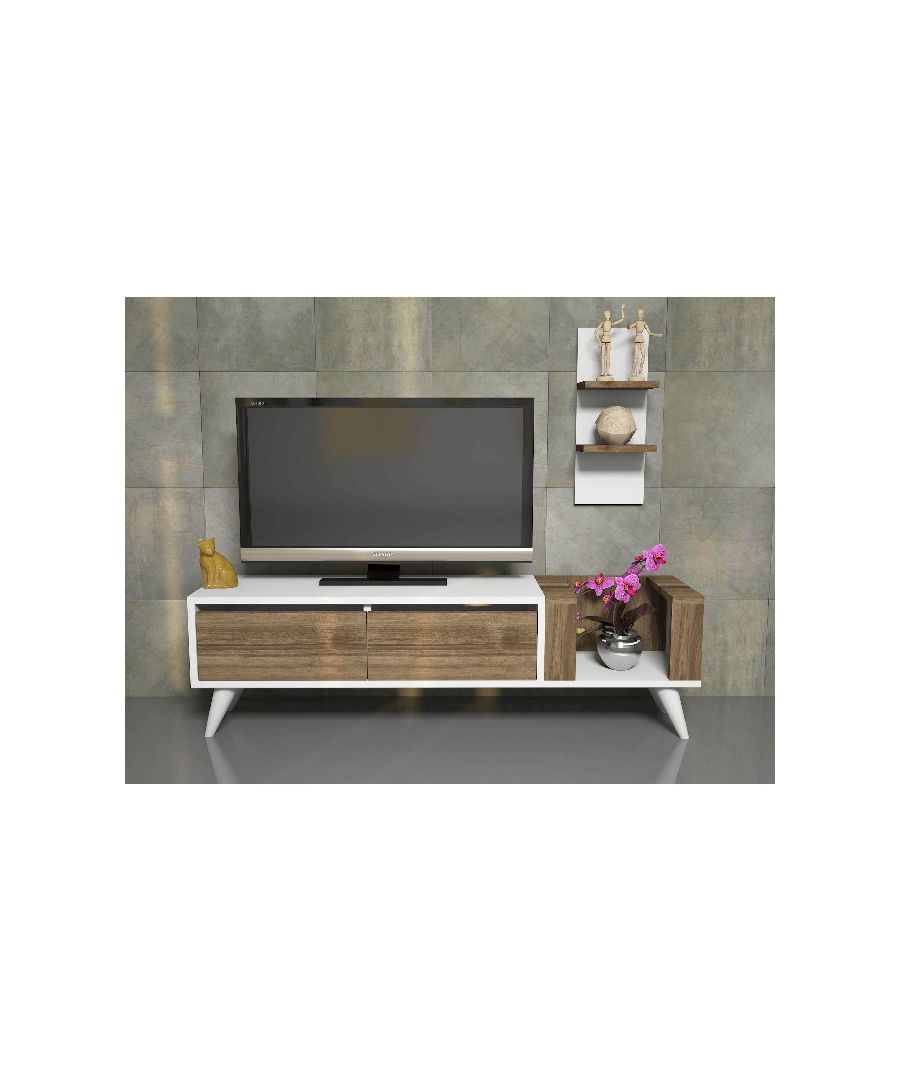 Image for HOMEMANIA Pers TV Stand, in White, Walnut