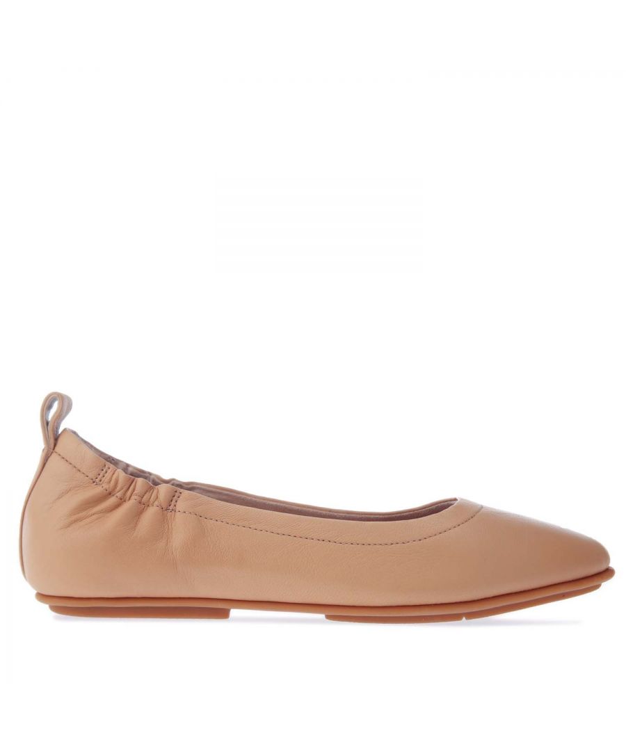 Womens Fit Flop Allegro Soft Leather Ballerina Pumps in blush.- Soft leather upper.- Slip-on construction. - Dynamicush™ technology.- Superflexible ergonomic midsoles. - Heel pull-on loop for easy on-off. - Comfortable microfibre lining.- Slip-resistant rubber outsole.- Leather upper  Leather lining  Synthetic sole.- Ref: Q74668