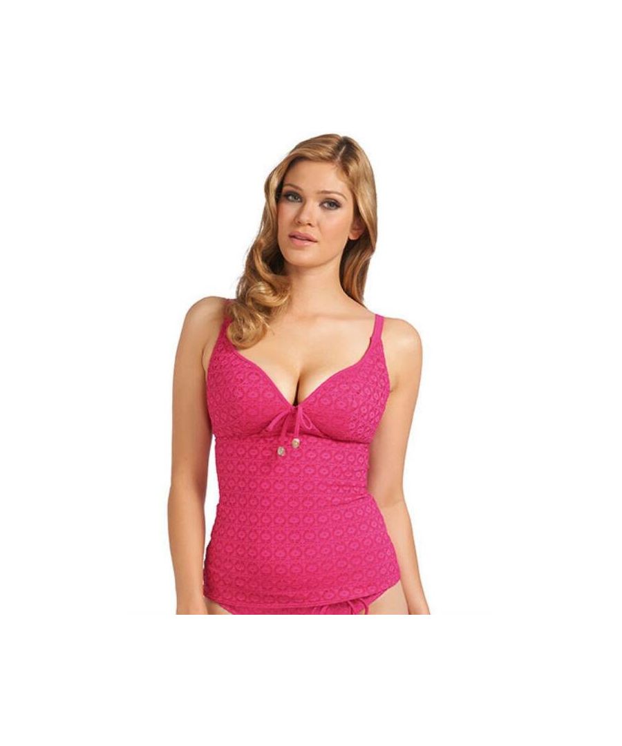 Freya Womens Spirit Soft Plunge Tankini Top - Pink - Size 30DD