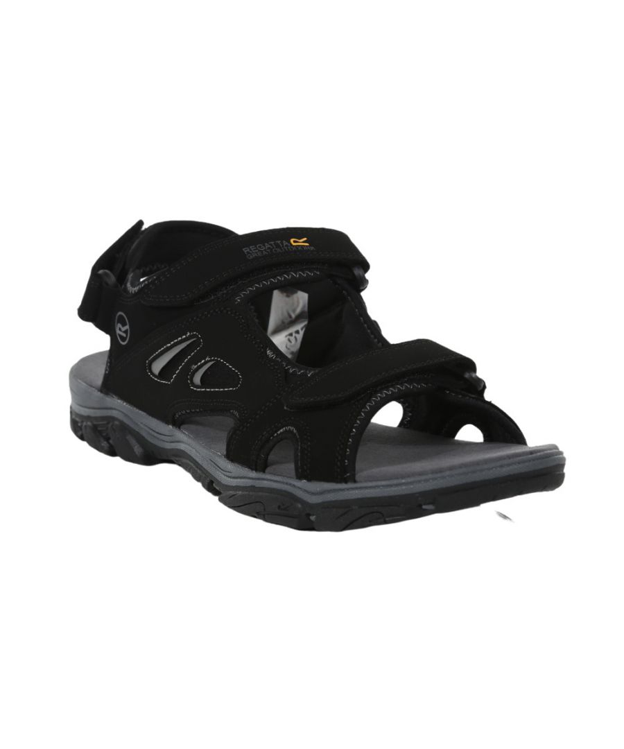 Image for Regatta Mens Holcombe Vent Sandals (Black/Granite)