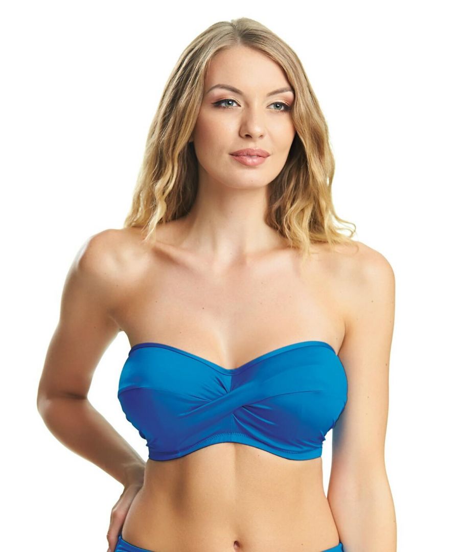 Fantasie Womens Versailles Bandeau Twist Bikini Top - Blue - Size 34D