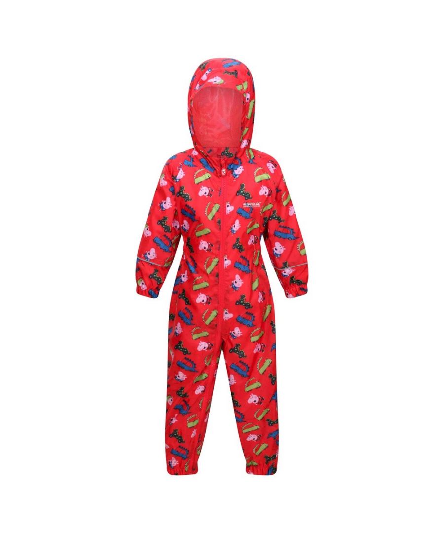 regatta childrens unisex baby pobble peppa pig puddle suit (true red) - size 6-12m