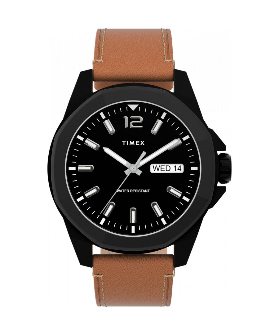 Timex Essex Avenue Mens Brown Watch TW2U15100 Leather - One Size