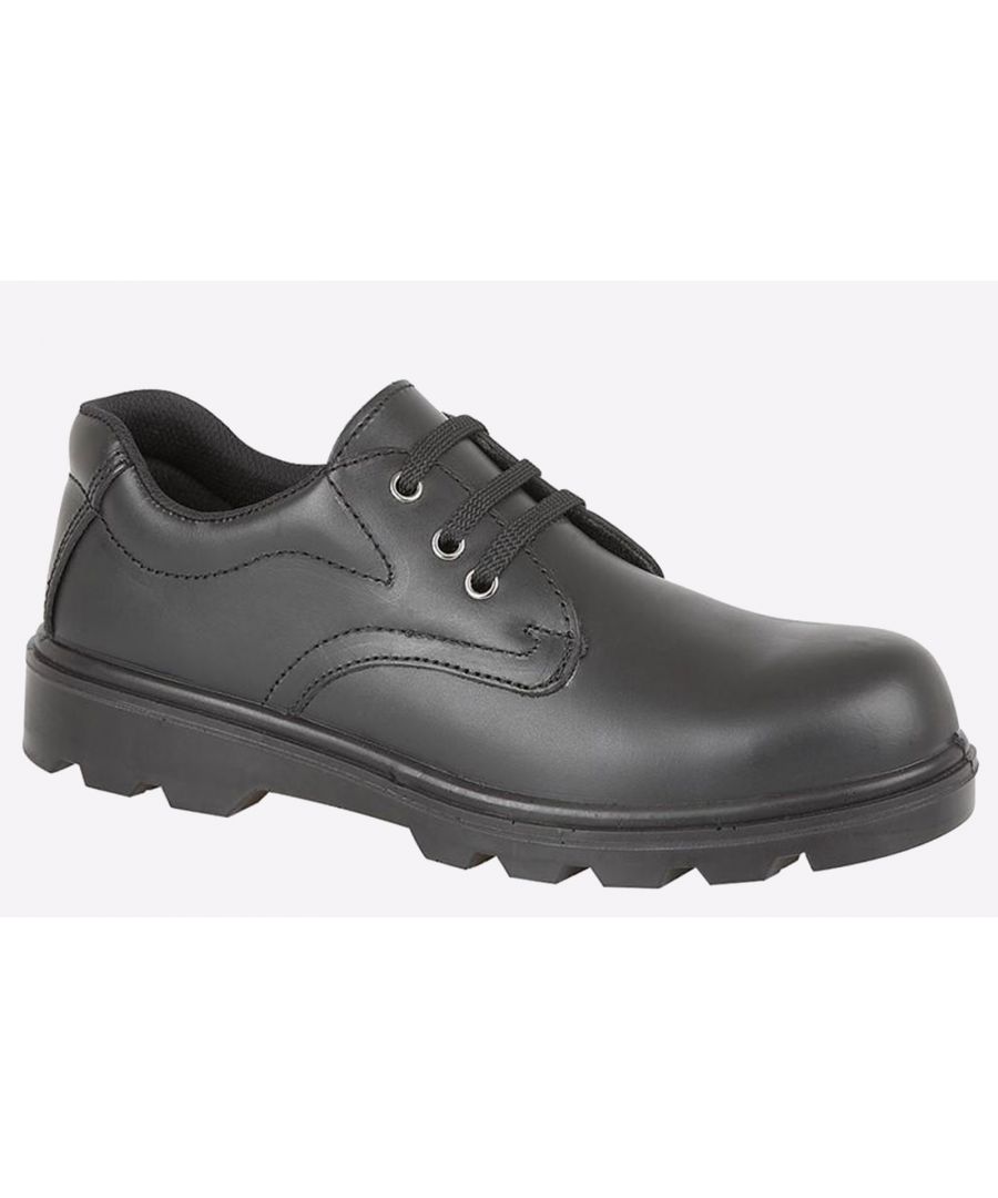 Grafters Iowa Leather Safety Shoes Mens - Black - Size UK 6