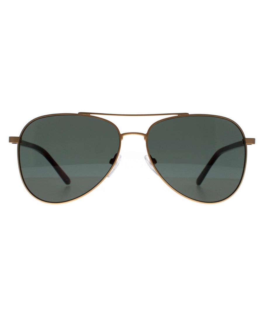 Calvin Klein Aviator Mens Satin Gold Green CK21306S  Sunglasses is crafted from high-quality metal, which is both lightweight and durable. The frame features a aviator shape with a double bridge, giving it a timeless and sophisticated look. The temples are adorned with the Calvin Klein logo, adding an extra touch of elegance to the design.