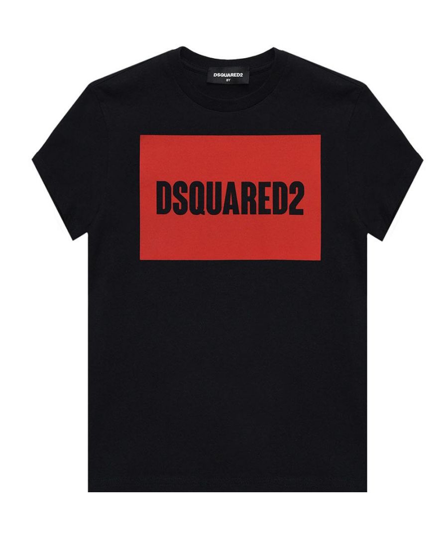 Dsquared2 Boys Logo Print T-Shirt Black - Size 4Y