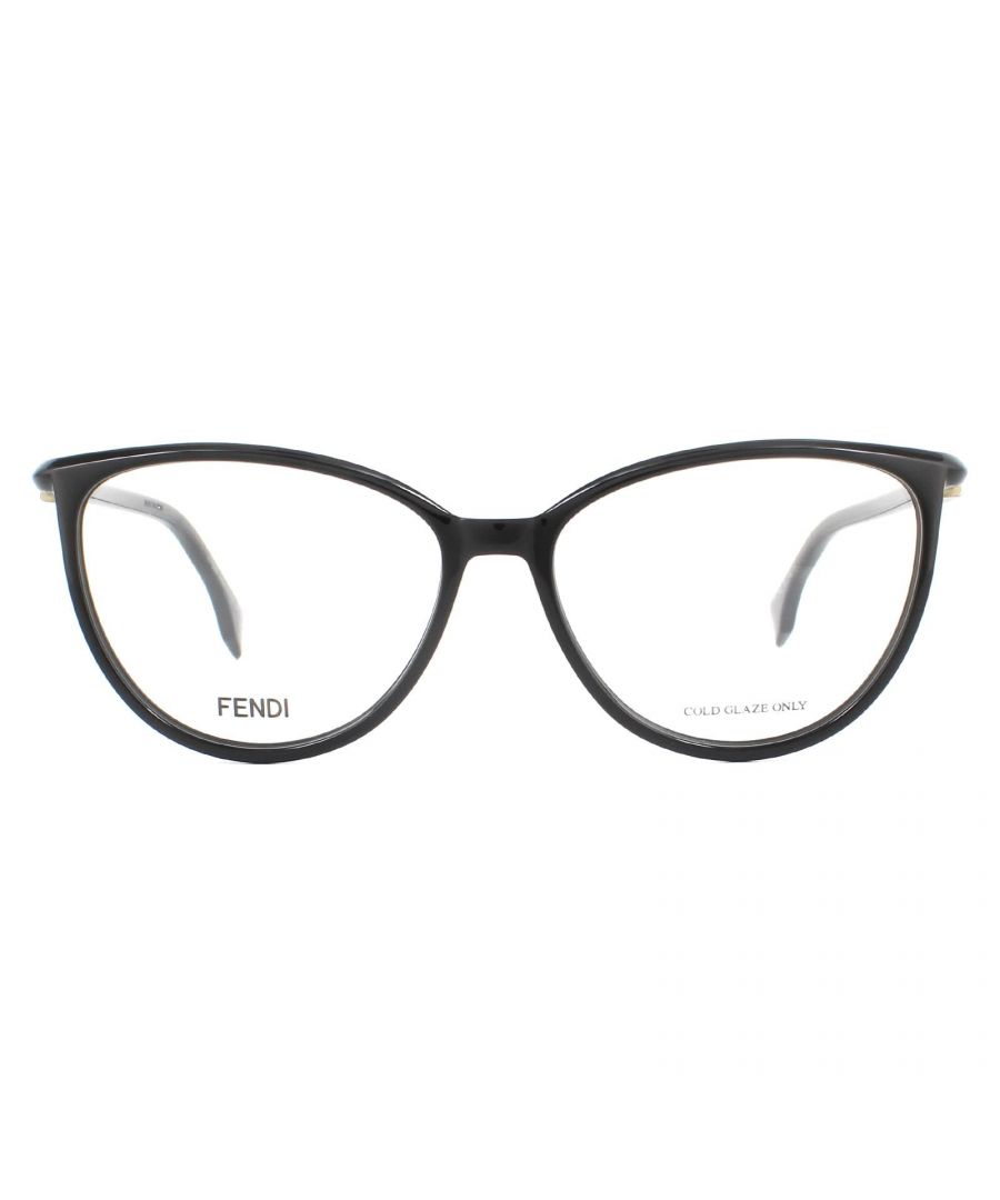 Fendi Glasses Frames FF 0462 807 Black Women have a plastic frame with a cats eye shape and are designed for Women