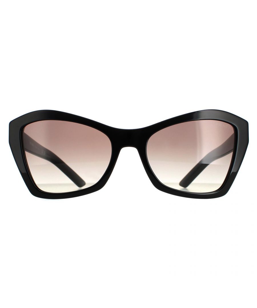Prada Butterfly Womens Black Gray Gradient PR 07XS  PR 07XS are a glamorous butterfly style crafted from lightweight acetate. The Prada logo features on the slender temples for brand authenticity.