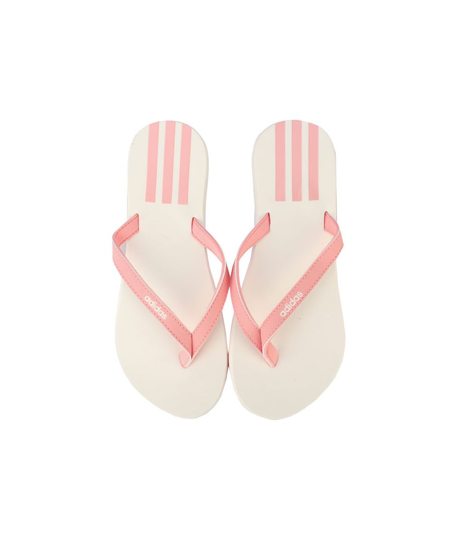 Adidas Womenss adidas Eezay Flip Flops in Pink white - Size 5