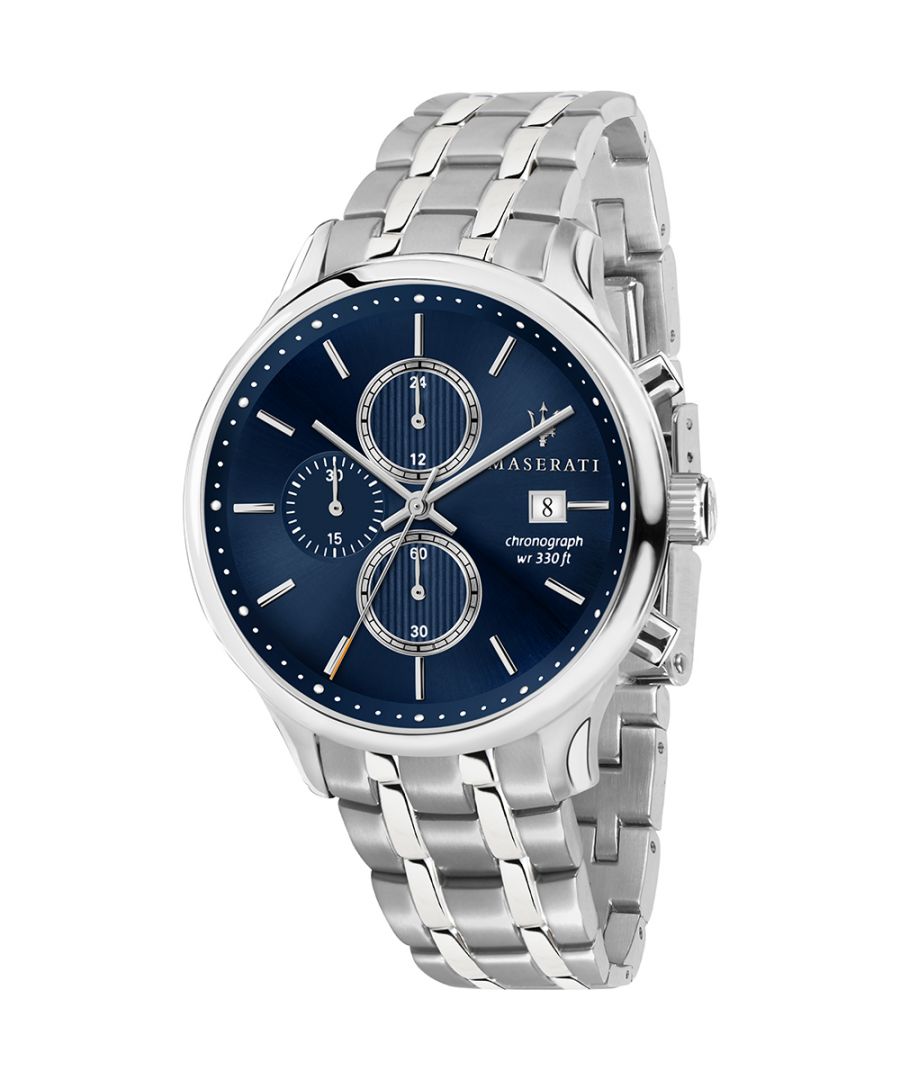 Stijlvol heren horloge van het merk Maserati. Het horloge heeft een polsbandje dat ook kleiner gemaakt kan worden, de kast heeft een diameter van 43 mm en het uurwerk is van Quartz.  Merk: MaseratiModelnaam: R8873636001 (43mm)Categorie: heren horlogeMaterialen: edelstaalKleur: zilver