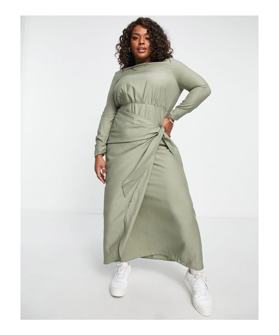 Petite by ASOS DESIGN A round of applause for the dress Crew neck Long sleeves Wrap skirt Zip-back fastening Regular fit Sold by Asos