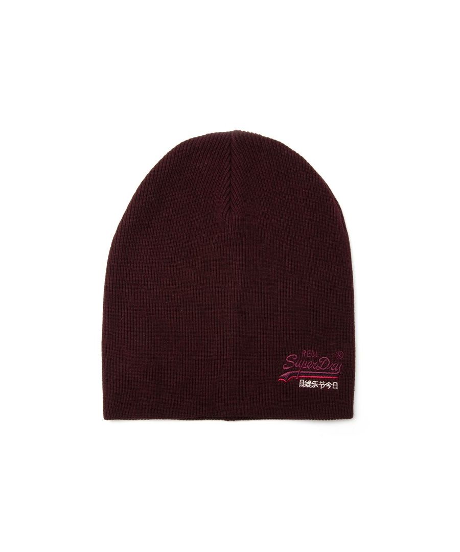 Superdry men's Orange Label Beanie. Part of the Superdry Orange Label range, this beanie is the perfect accessory to keep warm and stylish this season. Featuring a roll up hem with Superdry embroidered logo and all over ribbed design.