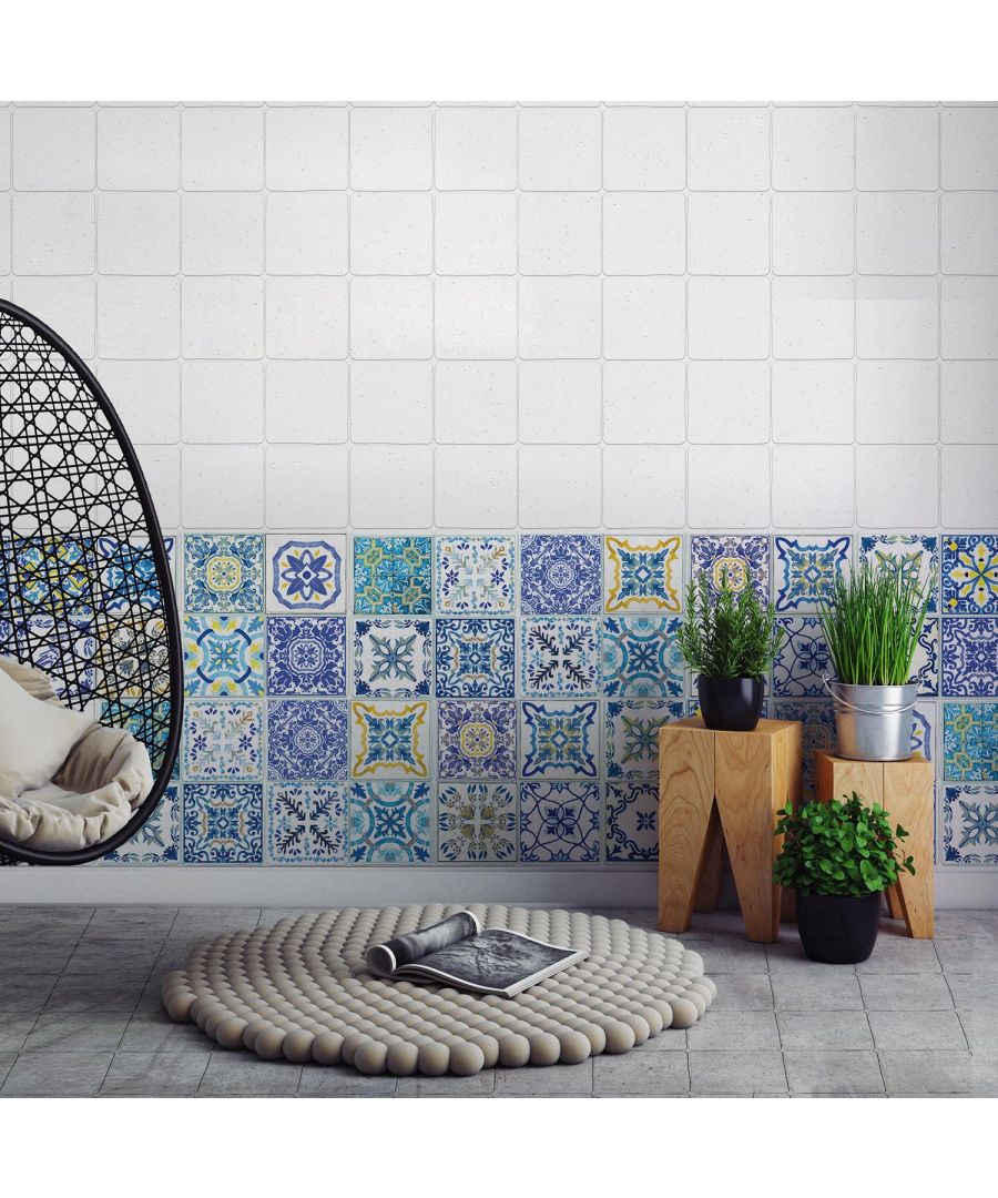 - Revolutionize the way you feel about your walls, with an elaborate update that is both satisfying and uncomplicated! \n- The mesmerizing tiles and designs will captivate your attention, but the installation will only keep you busy for a few moments!\n- Each finely crafted sticker is self-adhesive and all you need to do after removing the backing is apply to your selected clean, dry flat surface!\n- Package Contains:  24 pieces of stickers 10 x 10 cm, Coverage area: 0.24m2