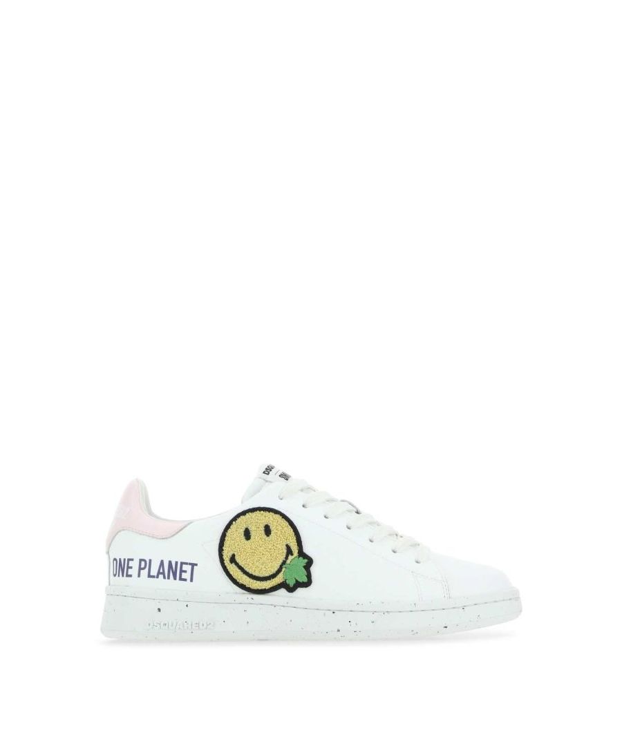 White leather Smiley sneakers