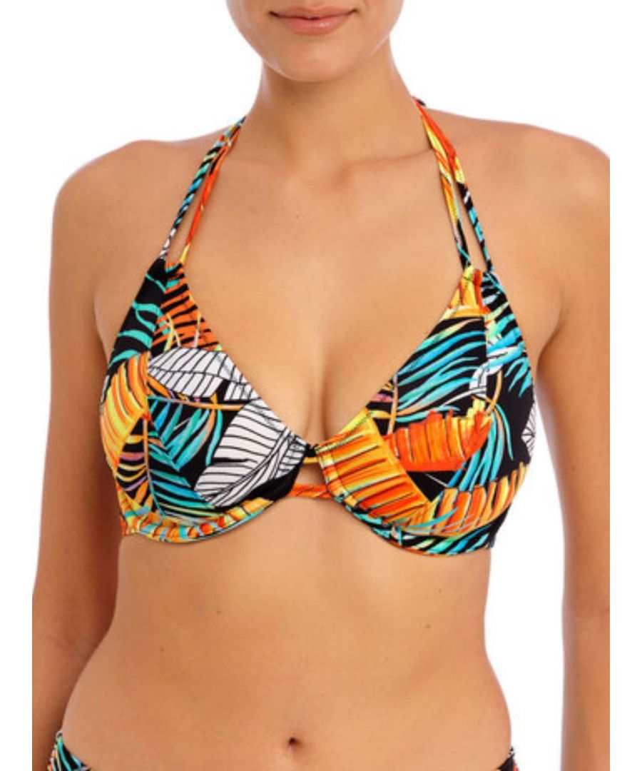 Freya Womens Samba Nights Halter Bikini Top - Orange Polyamide - Size 30F