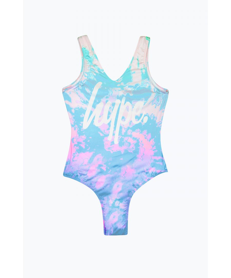 Hype Girls Multi Pastel Tie Dye Swimsuit - Multicolour - Size 7-8Y